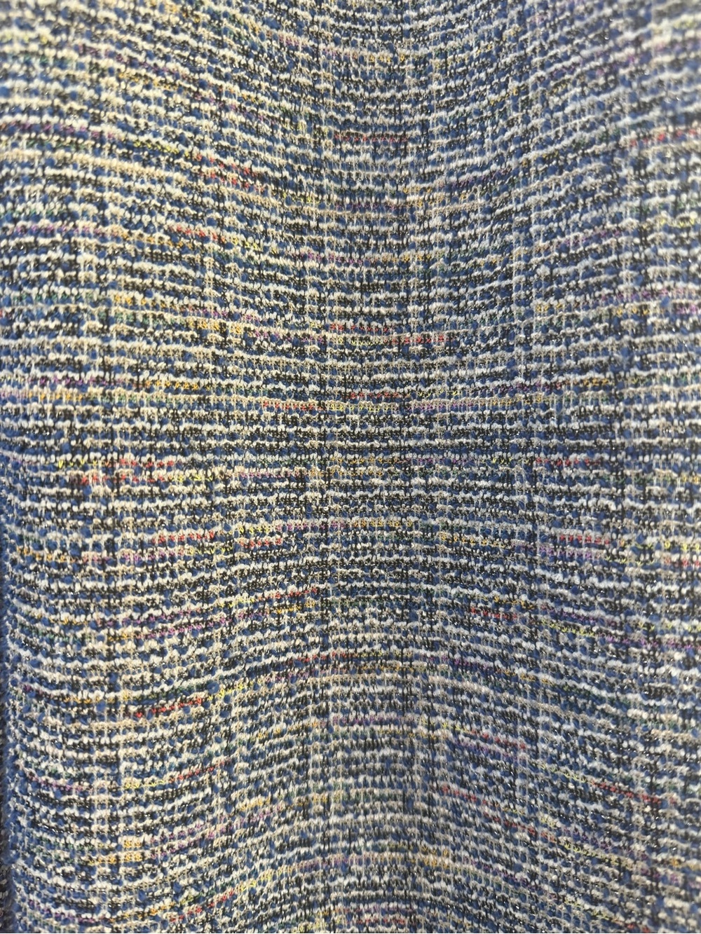 Maeve Blue Tweed Wide-Leg Cropped Pants - Picture 2 of 7